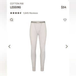 SKIMS Cotton Rib Leggings. Color: Heather oatmeal
